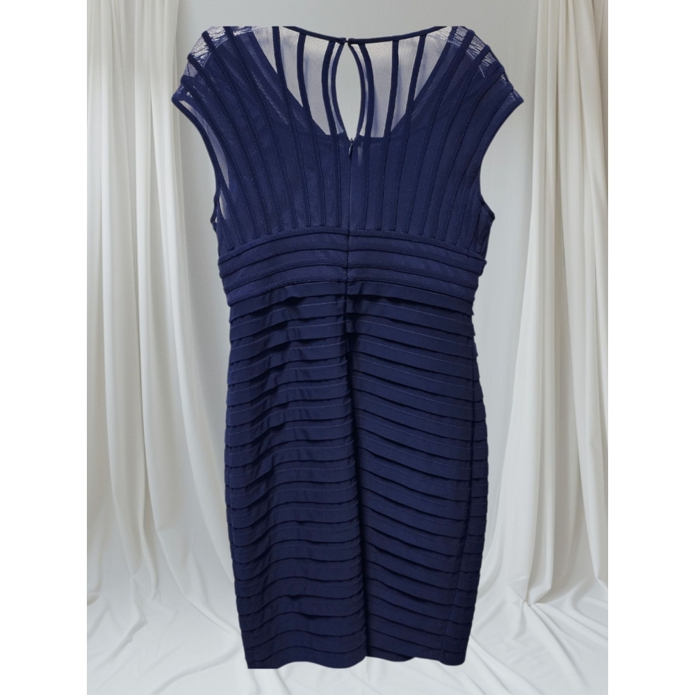 Adrianna Papell Navy Blue Backless Dress